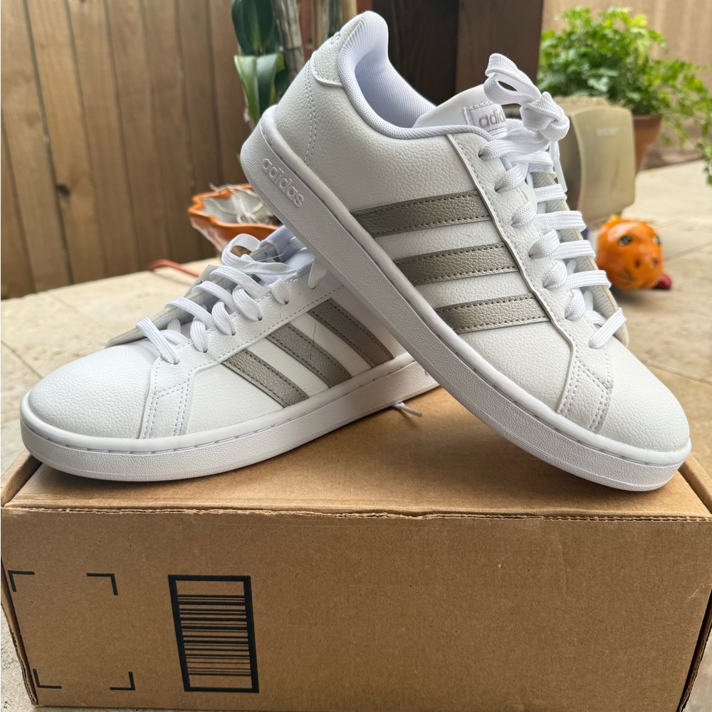 Adidas White and Gray Sneakers Classic Design